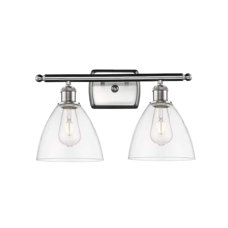 Innovations Lighting 516-2W-11-18 Bristol Vanity Bristol 2 Light 18" - Brushed Satin Nickel / Clear