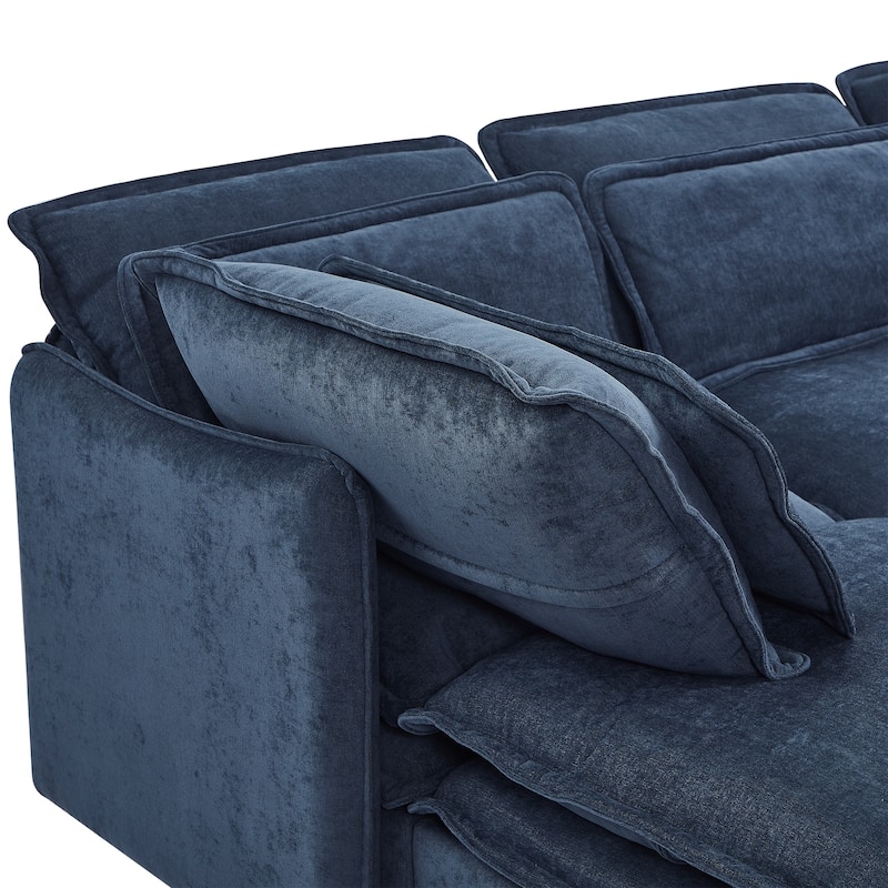 124" U-Shaped Modular Sectional Sofa (6-Seater) with Storage & Convertible Bed