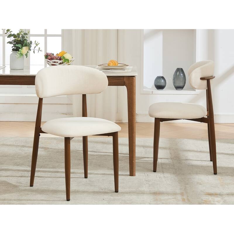 GDFStudio - Rowan Contemporary Upholstered Counter Height Bar Stool Set with Metal Legs and Supportive Back Design - Beige - Set of 2
