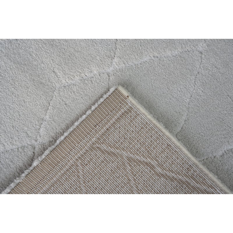 Nina Madison Ivory Recycled Polyester Area Rug - 6' x 9'