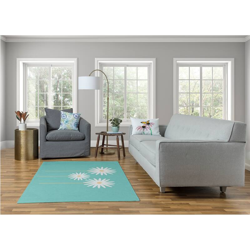 Floral Print Spring Chenille Rug