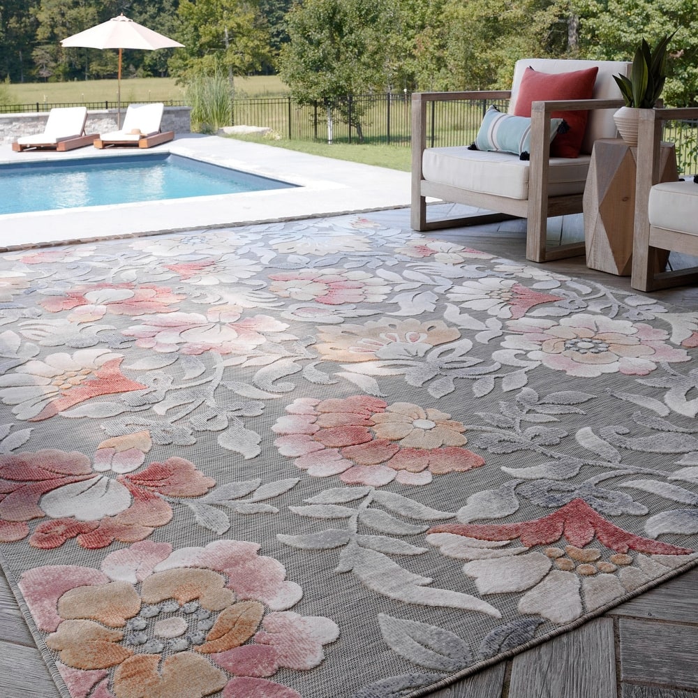 Tropicana Tropical Floral Indoor/Outdoor Area Rug