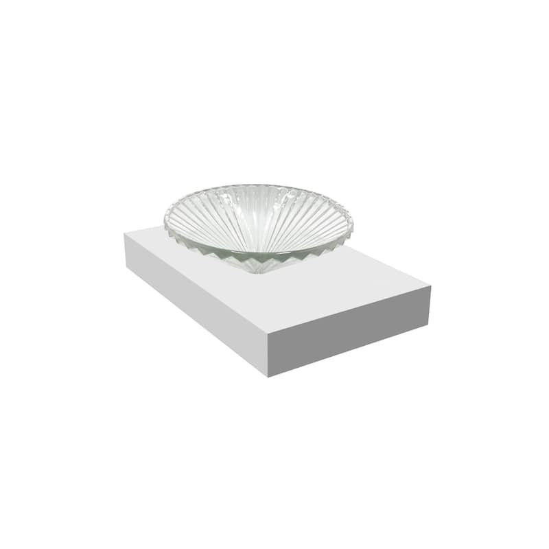 Decorative 20" Round Crystal Vessel Sinks With White Base