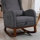 preview thumbnail 54 of 59, High back Upholstered Accent Rocking Chair Nursery Chair With Retractable Footrest