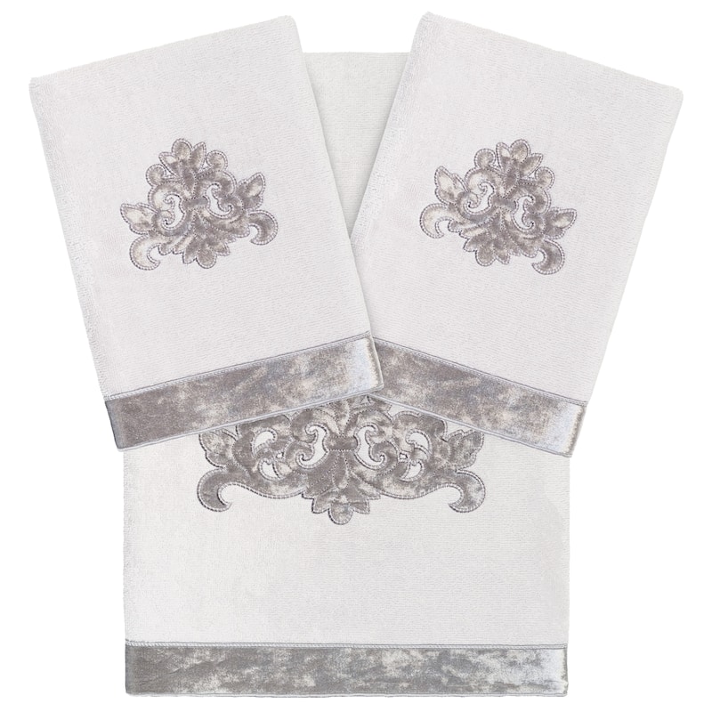 Authentic Hotel and Spa Turkish Cotton May 3 PC Towel Set - Silver