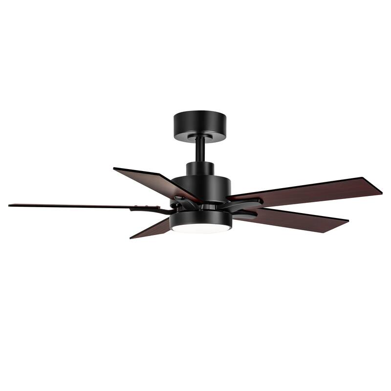 36/42/52-Inch Reversible 3/5-Blade Integrated LED Ceiling Fan with Light Remote