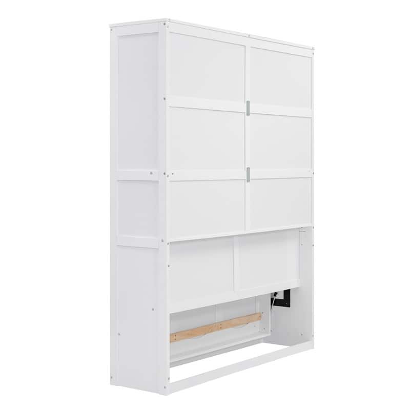 Wooden Queen Size Murphy Bed Wall Bed with Shelves