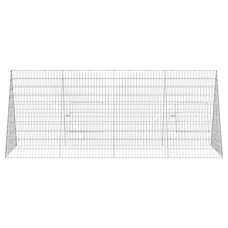vidaXL Rabbit Cage Silver 215 x 100 x 85 cm Galvanised Steel