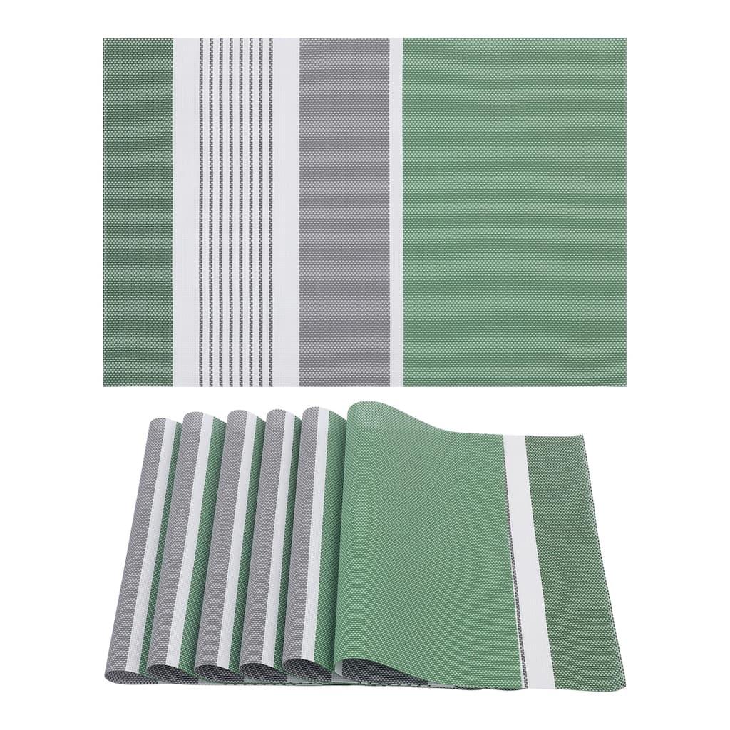 Farmhouse Placemats Set of 6 PVC Placemats for Dining Table Decor Indoor Outdoor Kitchen Table Mat Wipe Clean - 18*12in