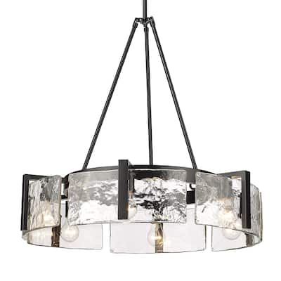 Golden Lighting 3164-6 HWG Aenon 6 Light 28" Wide Drum Chandelier