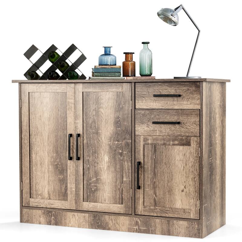 Gymax Buffet Storage Cabinet Console Table Kitchen Sideboard Drawer - See Details - Grey - See Details