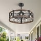 preview thumbnail 5 of 105, Caged Ceiling Fan with Light and Remote, 11.8–28 Inch Low Profile Fandelier, 6-Speed Quiet DC Motor, Black/Satin Nickel