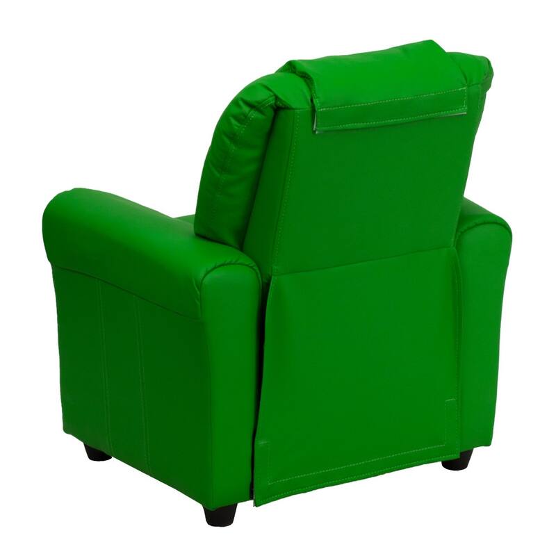 Contemporary Kids Recliner with Cup Holder and Headrest - 24"W x 21.5" - 36.5"D x 27"H