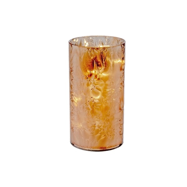 slide 1 of 1, Led Cylinder Glass Stand (Bronze) (5.9") - Set of 2