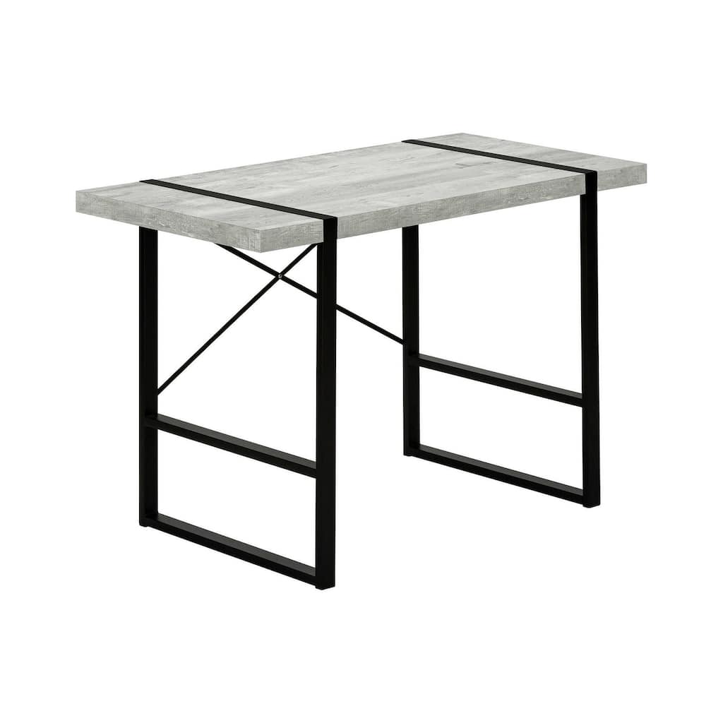 Computer Desk, Home Office, Laptop, 48"l, Work, Grey Laminate, Black Metal, Contemporary