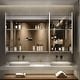 preview thumbnail 16 of 32, Rail Aluminum Recessed/Surface Mount Bathroom Medicine Cabinet with Mirror, Adjustable Brightness, Defogging & USB Port