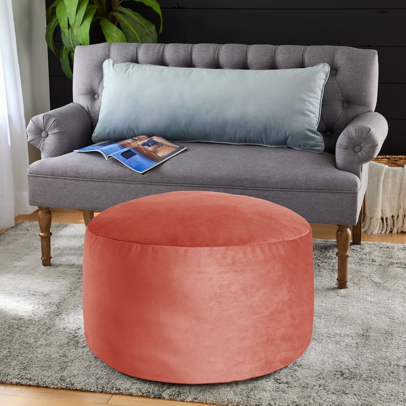 Sorra Home Solid Velvet Indoor Bean Pouf