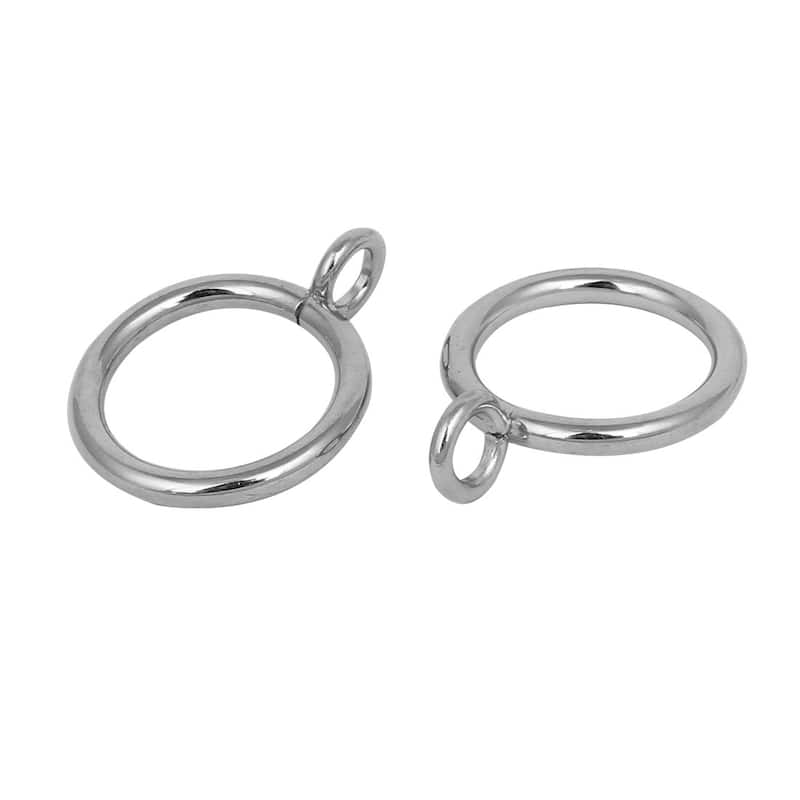 25mm Dia 44mm Length Iron Curtain Drape Sliding Eyelet Rings Silver Tone 16pcs - Silver Tone
