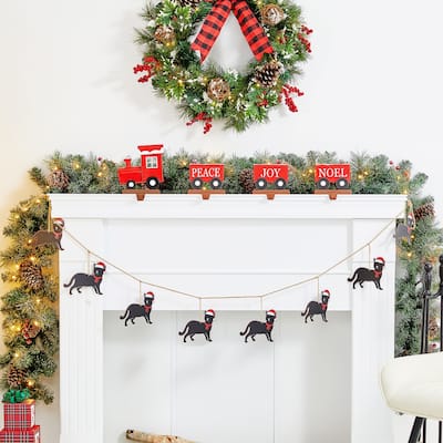 Glitzhome 6'L Metal Christmas Kitty Garland