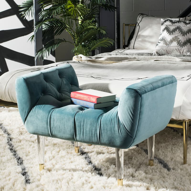 SAFAVIEH Couture Hedie Tufted Acrylic Bench - 35Wx21Dx24H