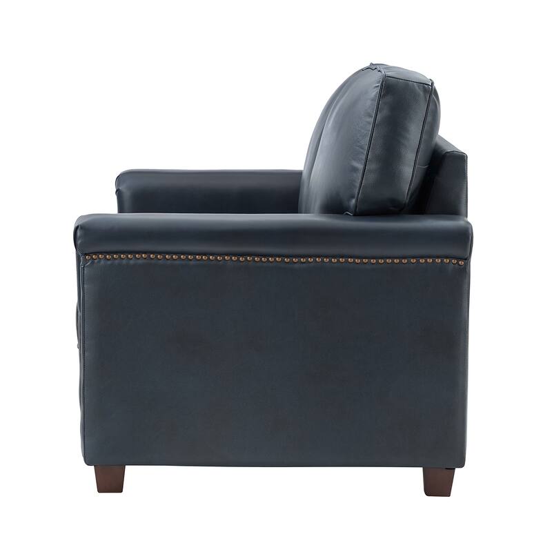 Irene Transitional Sofa with Nailhead Trim and Solid Wooden Legs