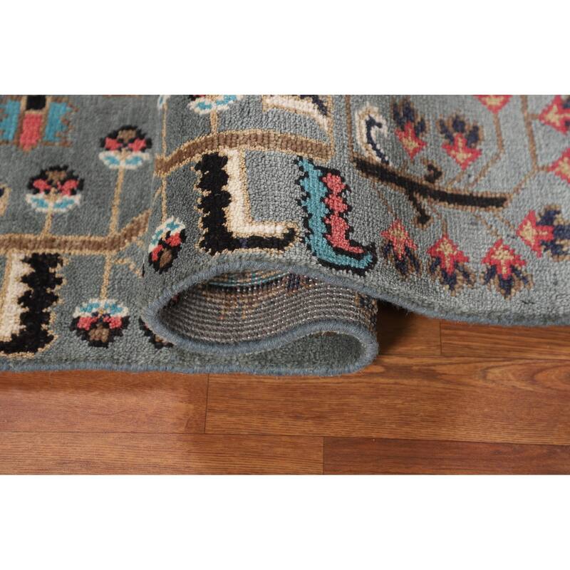 Gray Ziegler Indian Foyer Rug Handmade Wool Carpet - 3'1"x 4'11"