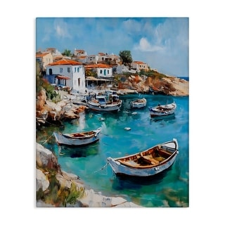 Stupell Coastal Seaside Village View Canvas Wall Art Design By