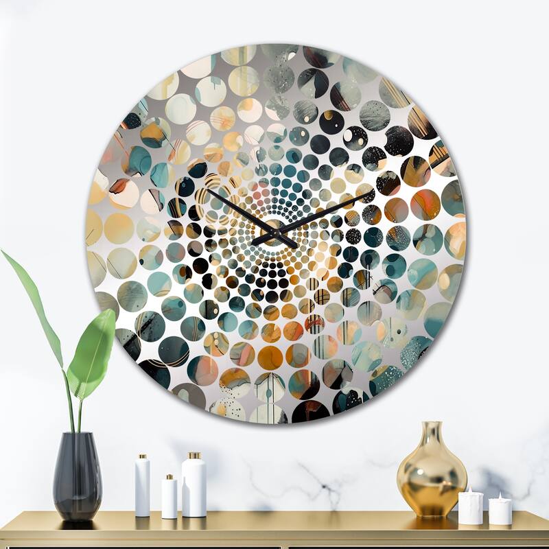 Designart "Abstract Modern Contemporary" Green Abstract Clocks Modern Oversized Wall Clocks For Bedroom - 29 In. Wide x 29 In. High