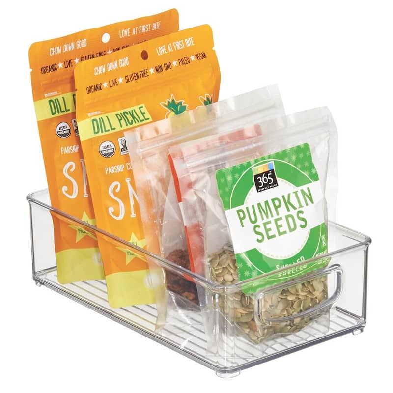 mDesign Plastic Kitchen Food Storage Organizer Bin - 4 Pack, Clear