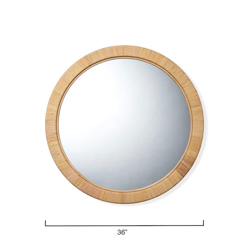 Alden Décor Zuri Rattan Round Mirror