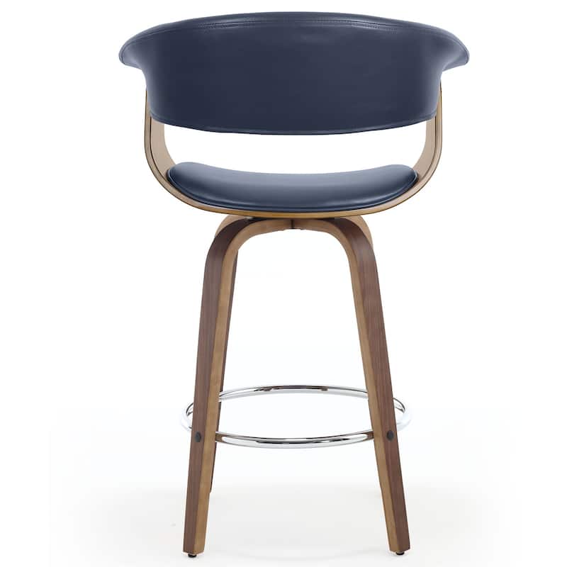 26"/29" Faux Leather Swivel Bar Stools, Wood Counter Stool