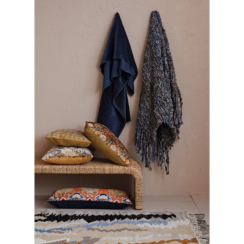 Cotton Velvet Pillow - 20.0"L x 0.5"W x 20.0"H