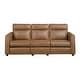preview thumbnail 9 of 12, Orlin Faux Leather Rounded Track Arm 2-Piece Power Reclining Sofa Sets