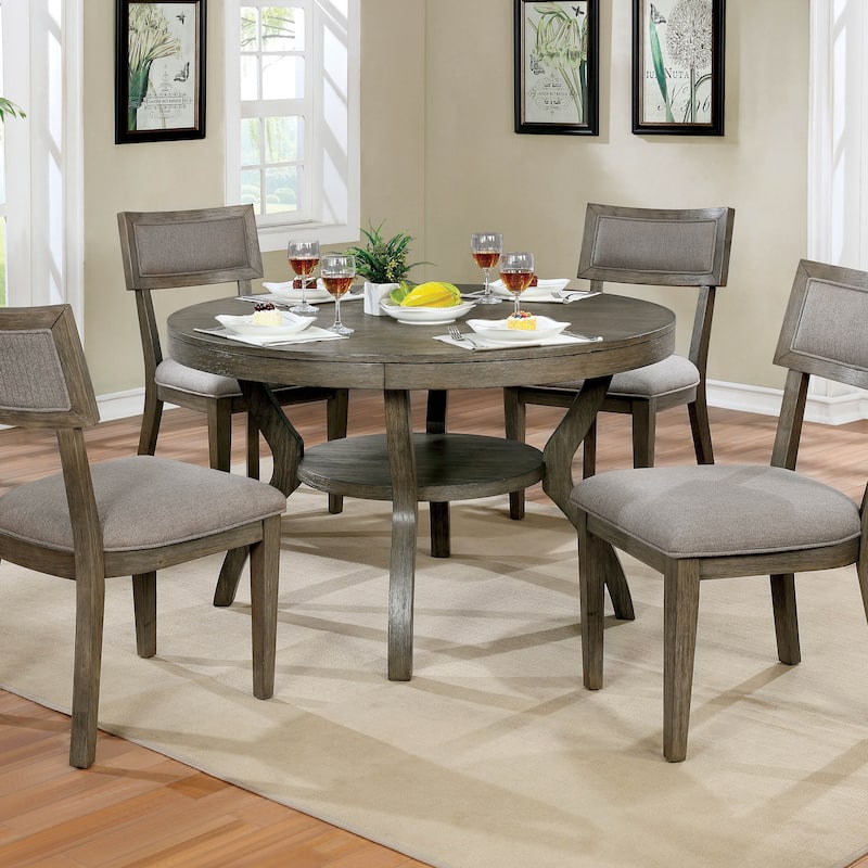 Furniture of America Melody Fields Rustic 48-inch Grey Wood Round Dining Table