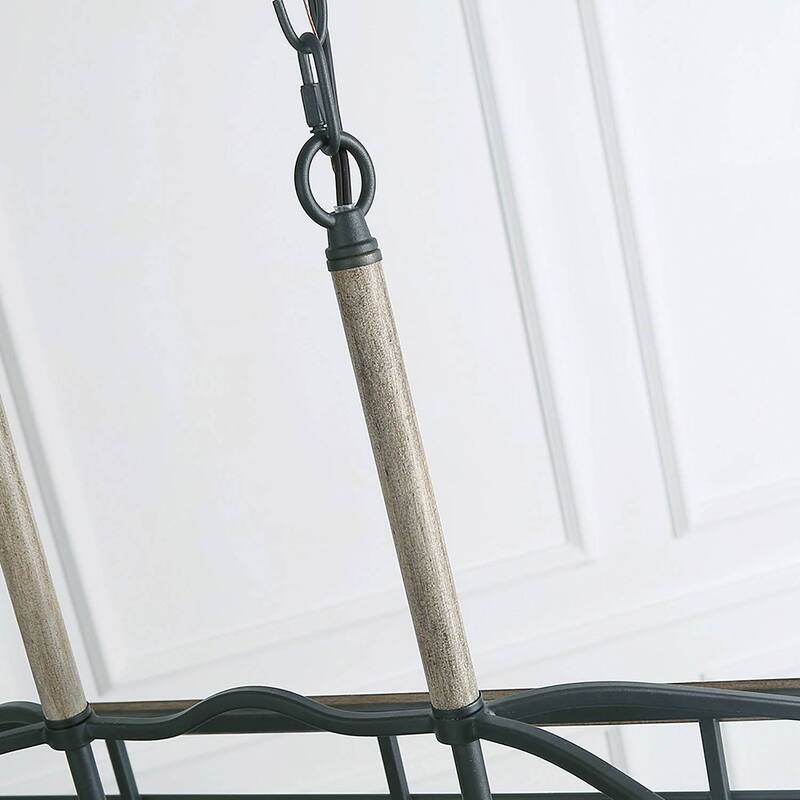The Gray Barn 5-Light Chandelier Rectangle Island Light for Dining Room - L26" x W10.2" x H19.7"