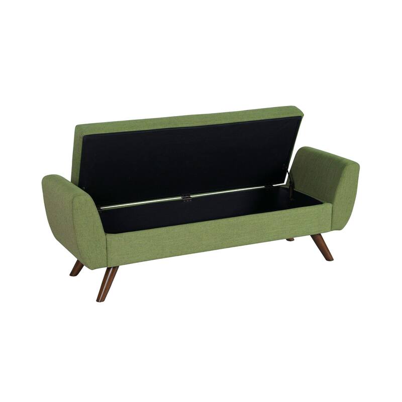 HomePop Modern Sherpa Storage Bench with Wood Legs - Cream