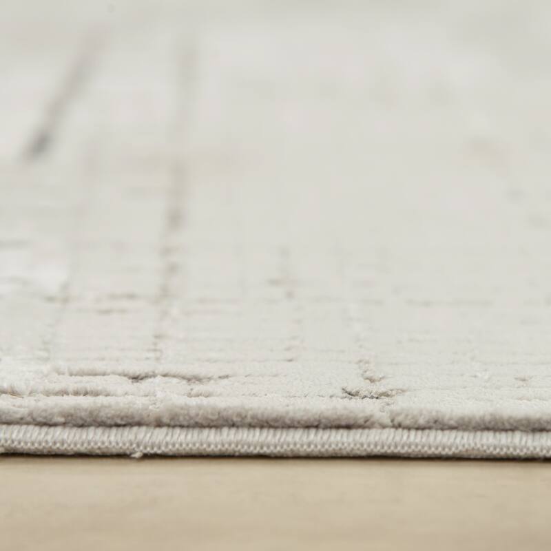 Alora Decor Graystone Contemporary Ivory Polyester Area Rug