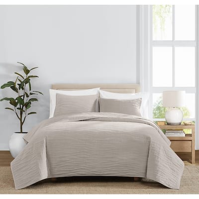 Royal Velvet Wavy Cotton Velvet Quilt Set