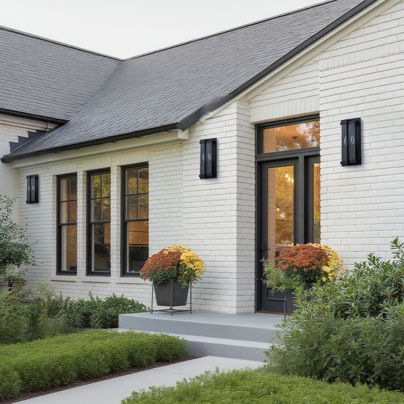 Modern Black Outdoor Wall Lights with 2-Light Candelabra