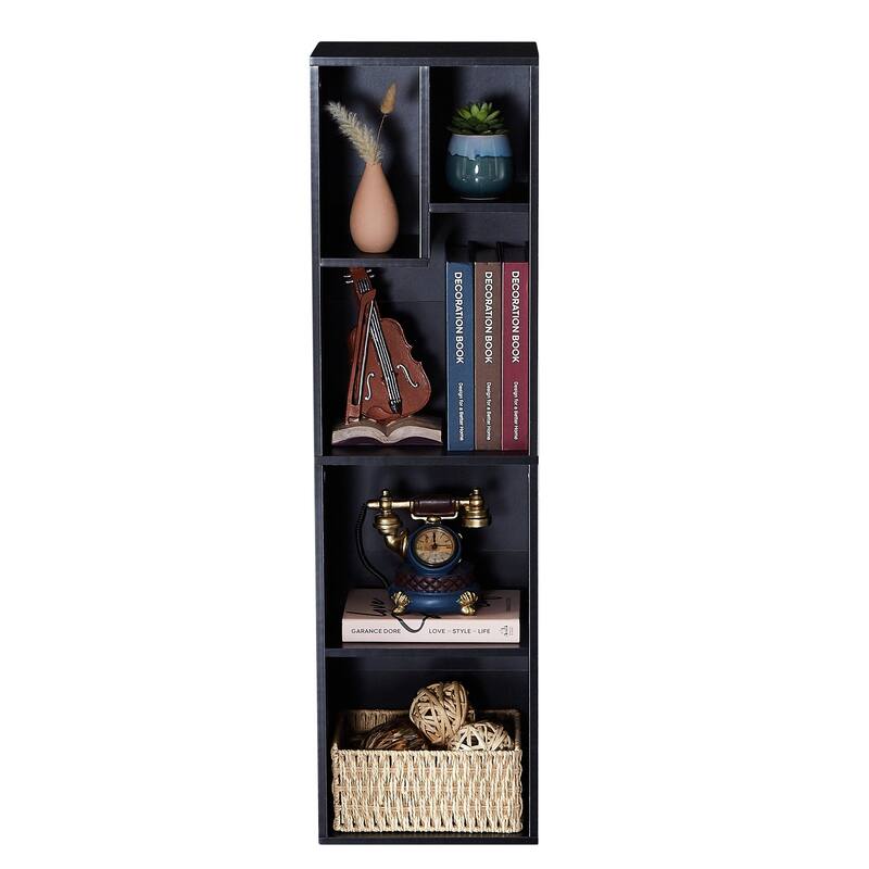 5 Tier Bookshelf, Set of 2 Tall Bookcase Shelf Storage Organizer, Modern Book Shelf for Bedroom, Living Room and Home Office