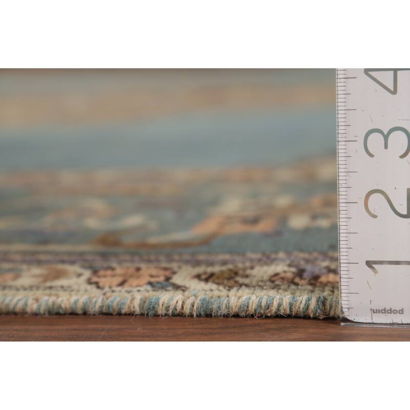 Blue Tabriz Vintage Persian Area Rug Hand-Knotted Wool Carpet - 9'4" x 12'7"