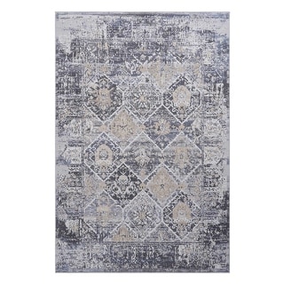LOOM & LUXE Collection Grey/Blue/Traditional Non-Shedding Area Rug