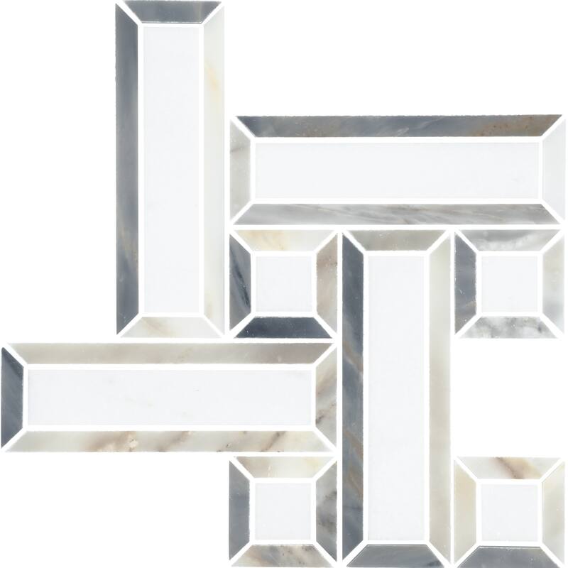 Daltile Gamma 2" Natural Stone Basketweave Wall and Floor Mosaic Tile (Set of 10)