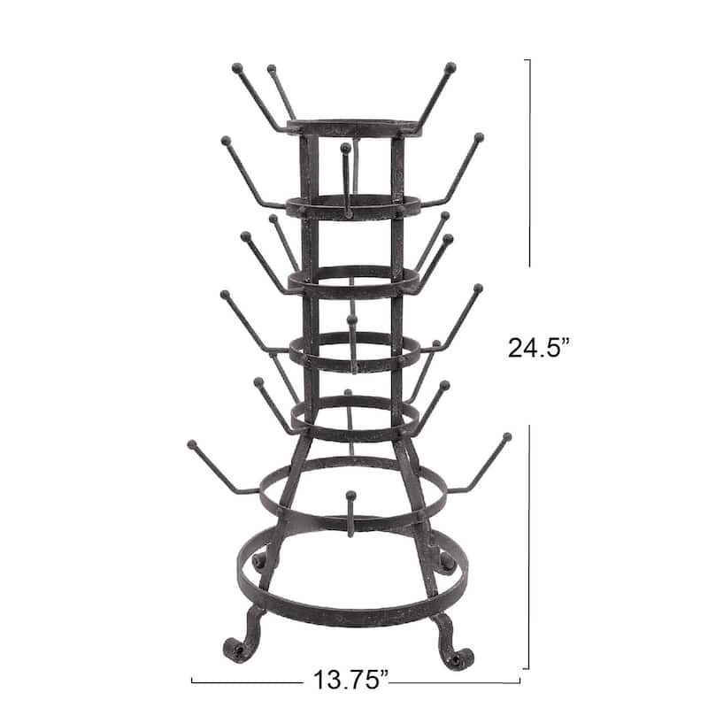 Metal Bottle or Mug Holder with 24 Hooks