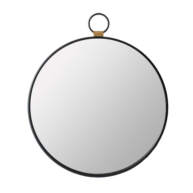 Wall Mirror with Black Frame, Contemporary Minimalist Accent Mirror