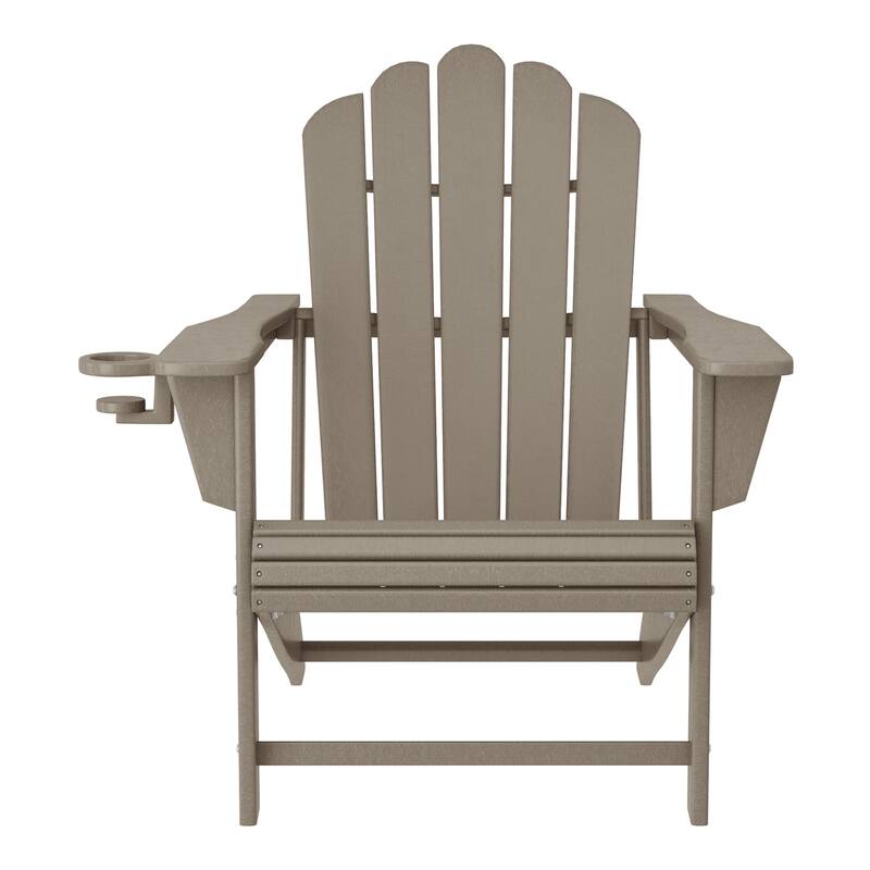 Aderson Outdoor Poly Adirondack Chair with Side Table and Ottoman 5-Piece Set