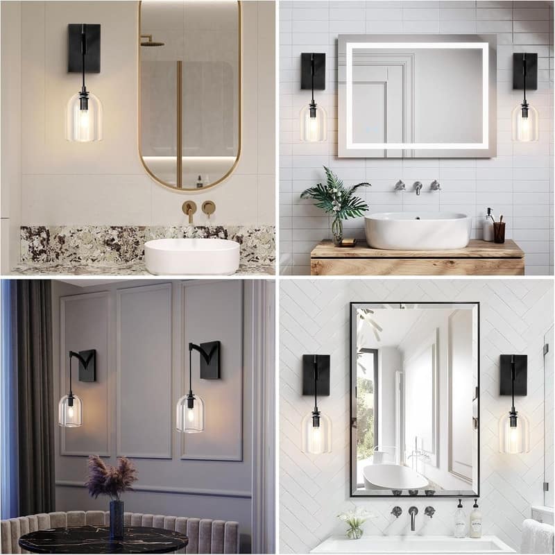 KAYLA 5.1in W 16.5in H 1-Light Modern Crystal Wall Sconce, Indoor Hemisphere Wall Lighting with Clear Crystal Shade