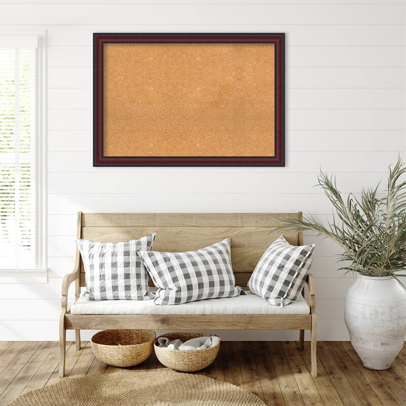 Dalat Cherry Framed Cork Board - Bulletin Board, Organization Board, Pin Board