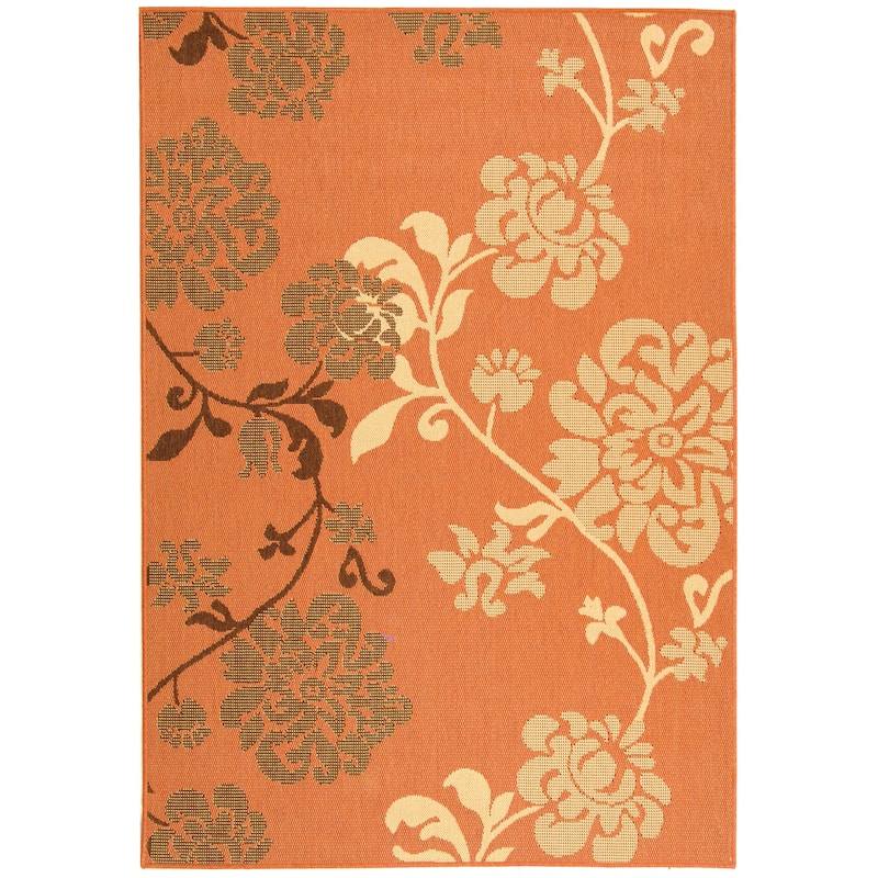SAFAVIEH Courtyard Wanita Indoor/ Outdoor Waterproof Patio Backyard Rug - 2' x 3'7" - Terra Natural/Brown