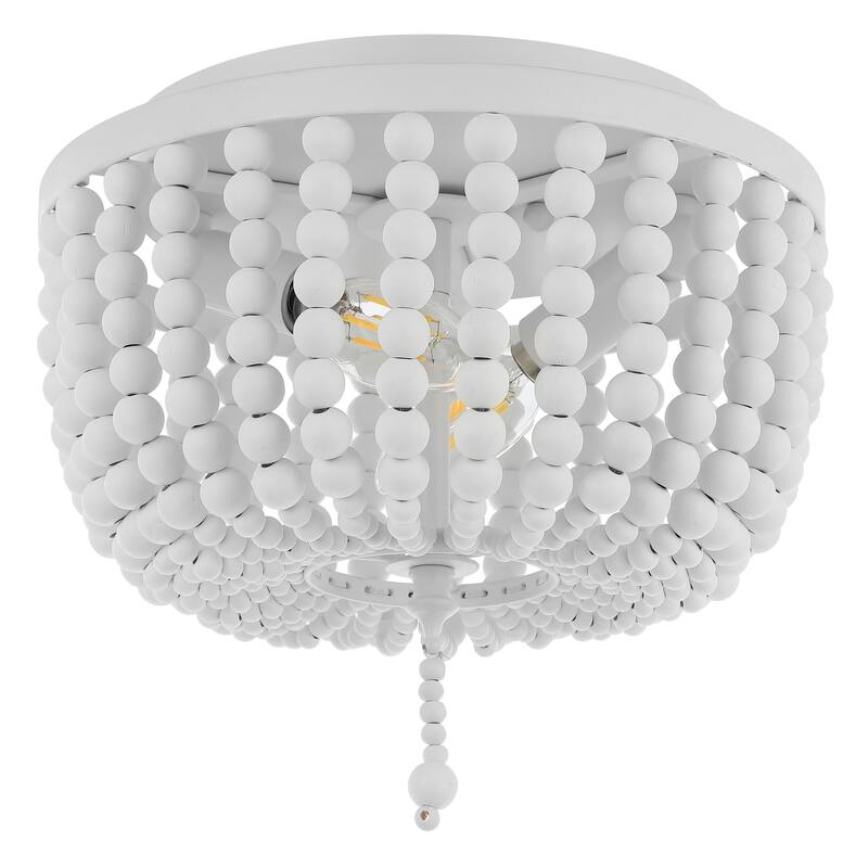 Allie Wood Beaded/Metal LED Flush Mount, by JONATHAN Y